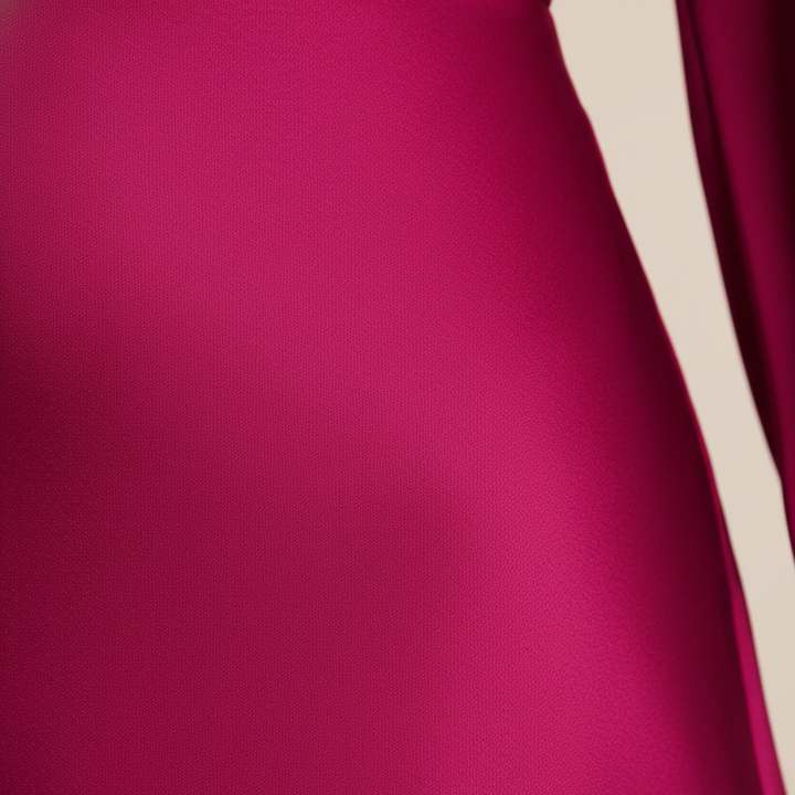 Abito Midi da Donna Satinato con Collo Alto