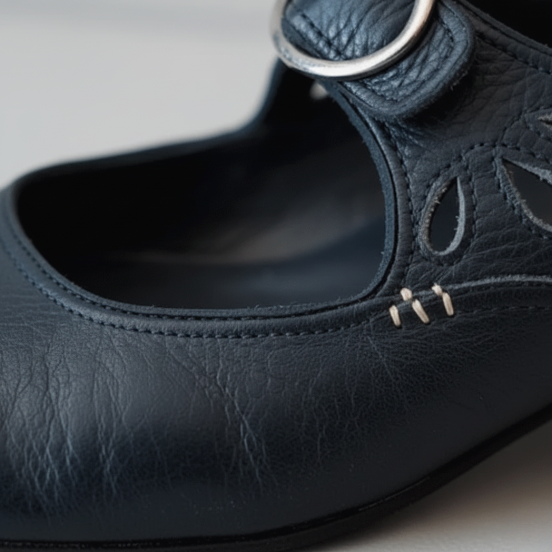 Scarpe Donna con Tacco e Cintura in Ecopelle