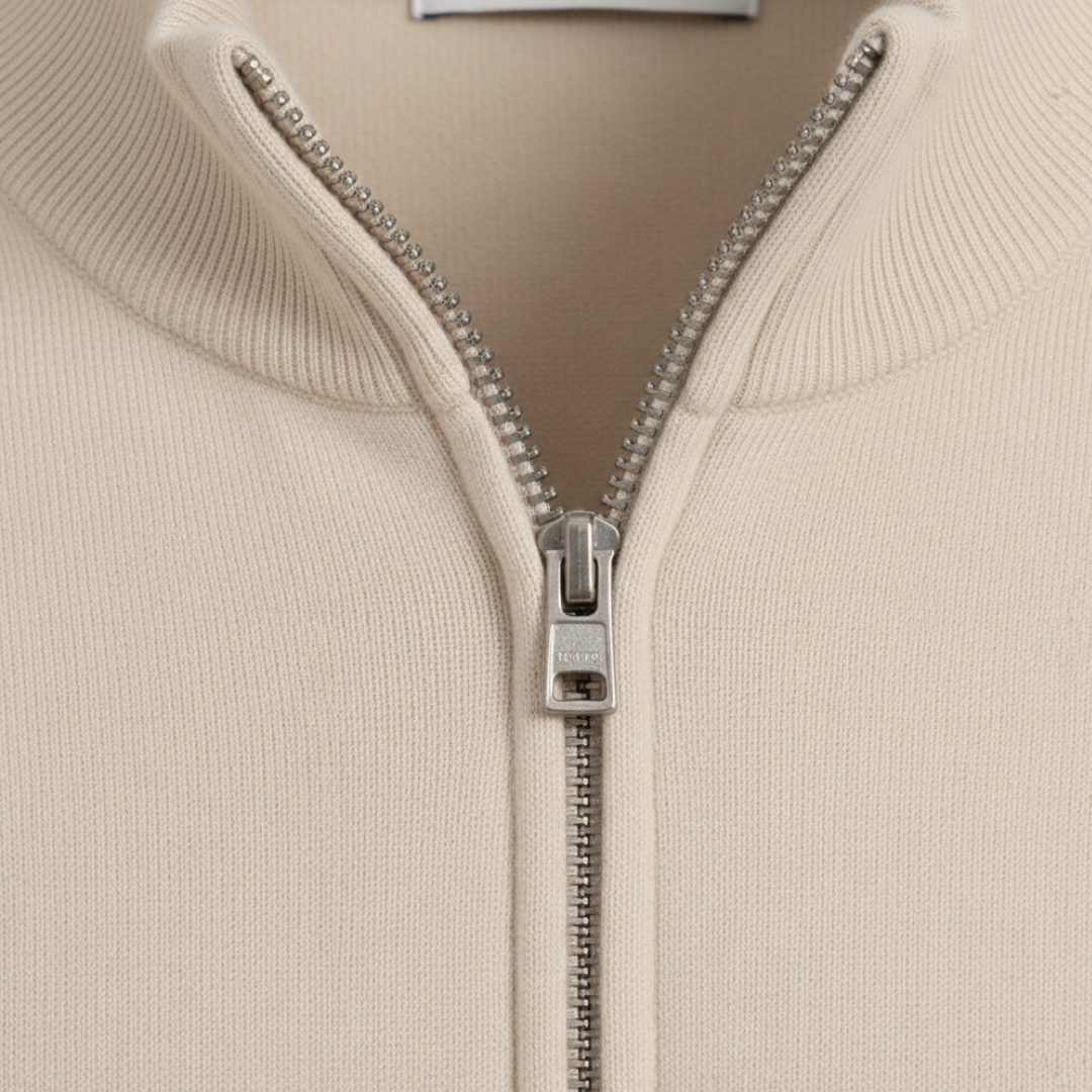 Giacca Uomo in Materiale Durevole con Cerniera e Collo Alto