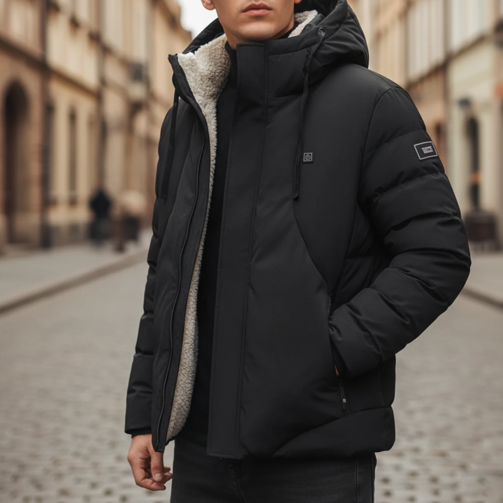 Piumino Uomo Riscaldato con Cappuccio