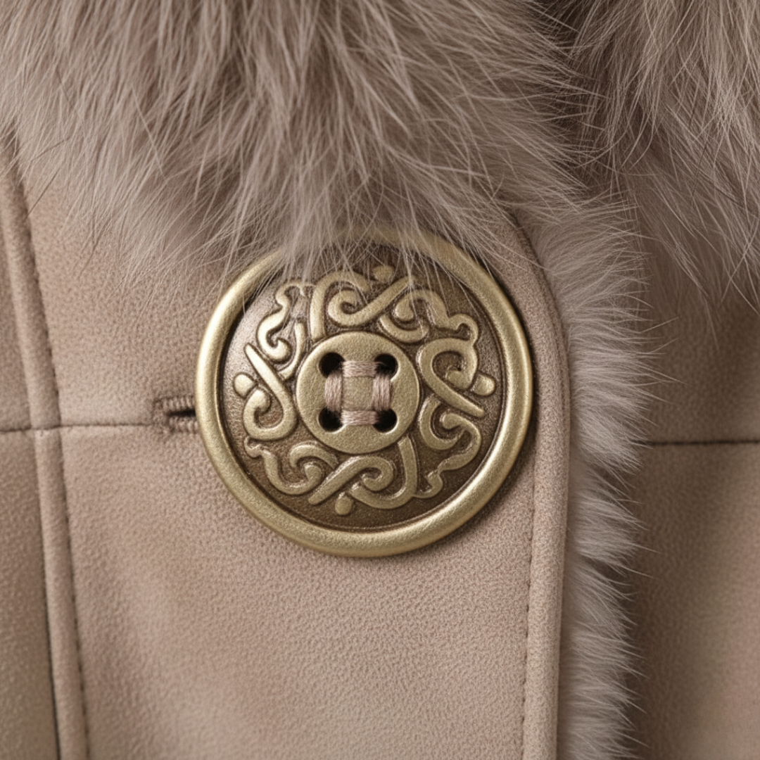 Cappotto Donna Lungo in Pelle Sintetica con Collare in Pelliccia