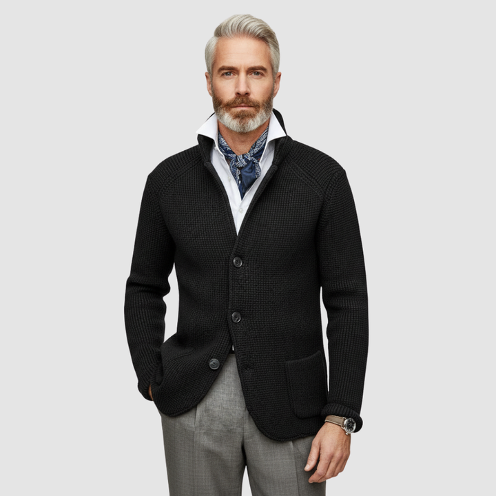 Cappotto da uomo doppiopetto con collo alto