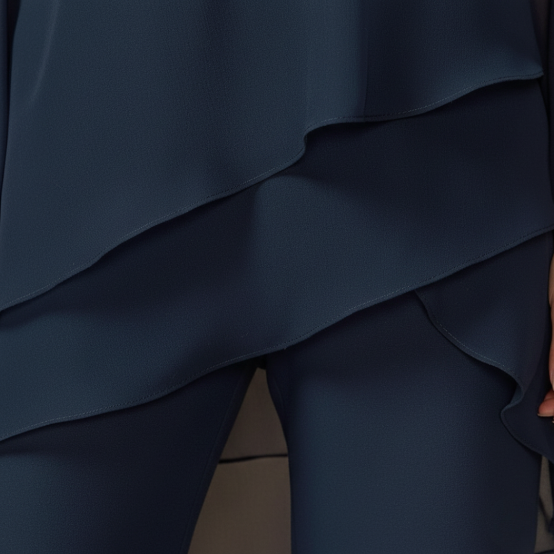 Tuta Donna Elegante con Top a Strati e Pantaloni