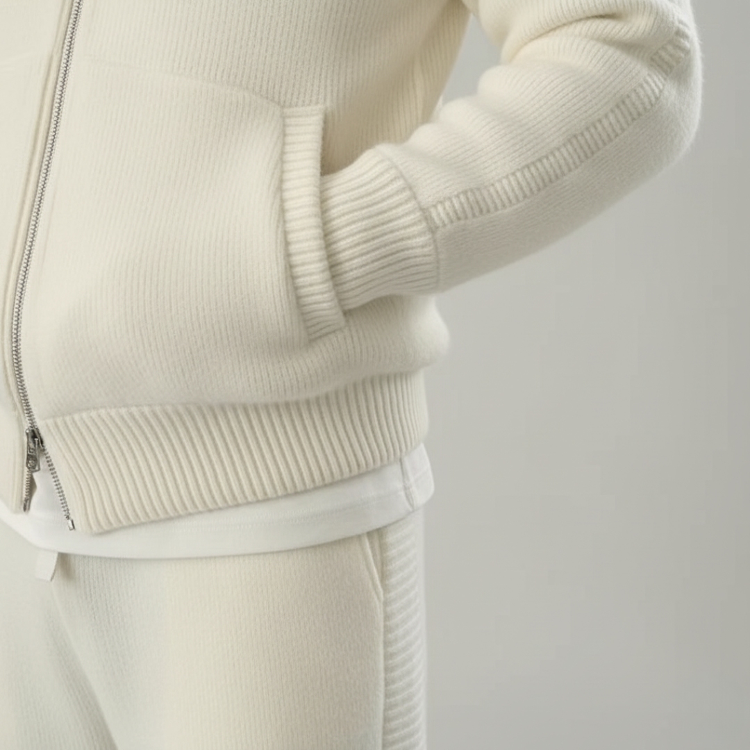 Giacca Uomo Lana Maglia Zip