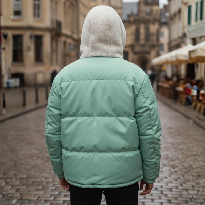 Women's Down Jacket with Hood Synthetic Fur Waterproof