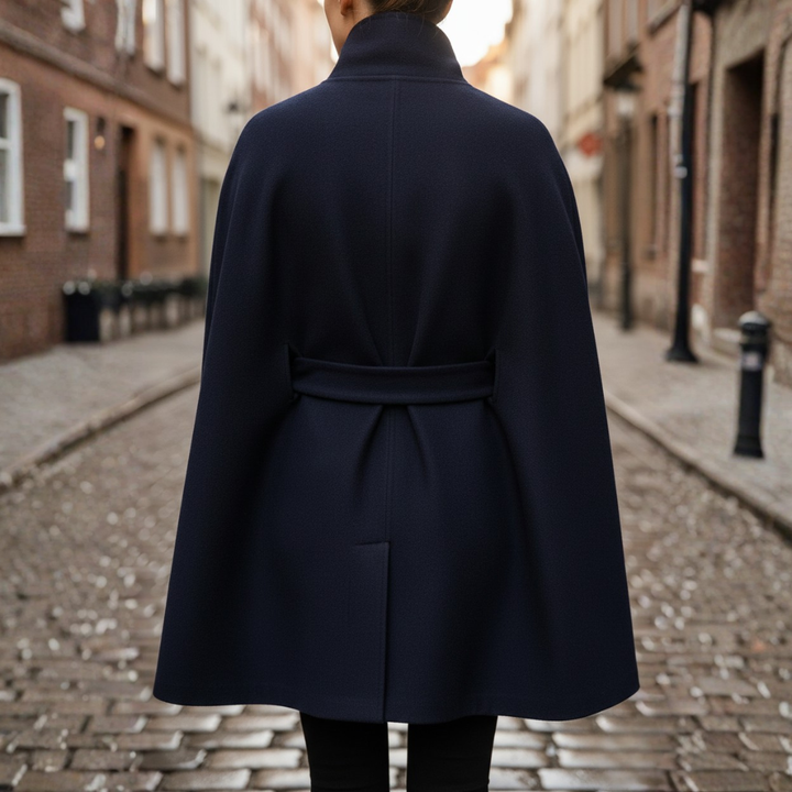 Cappotto Donna con Collo Alto e Cintura