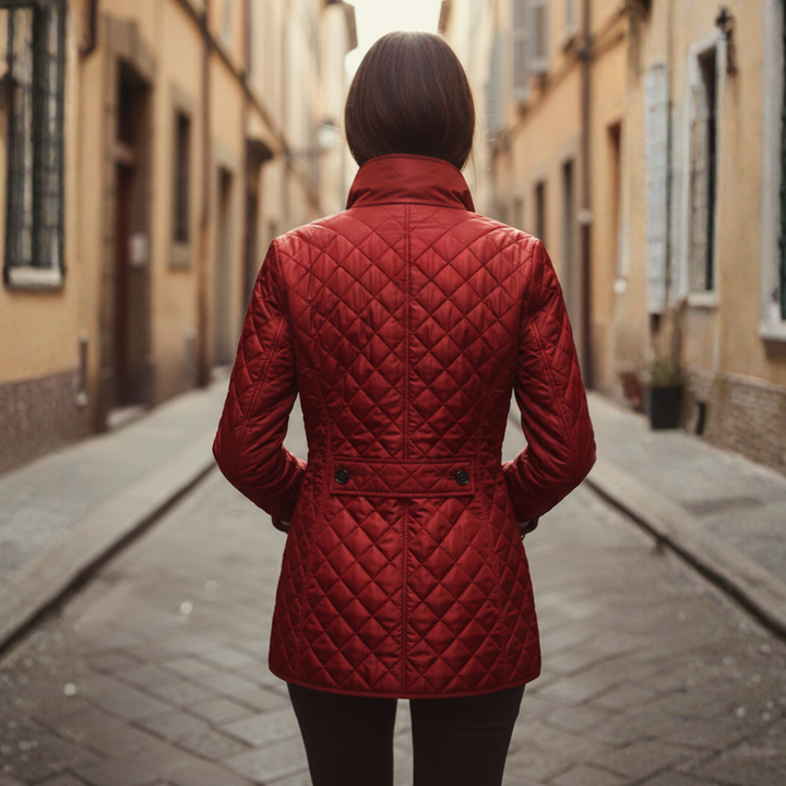 Giacca Donna Trapuntata Diamante Bottoni Leggera