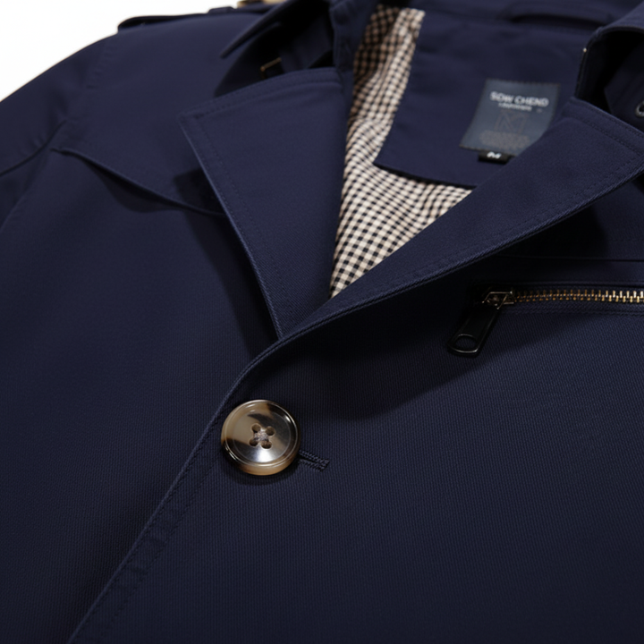 Trench Uomo con Bottoni Impermeabile