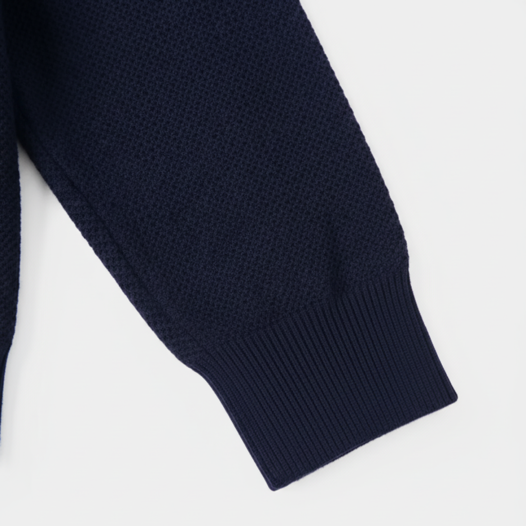 Cardigan Uomo con Bottoni e Colletto in Filato