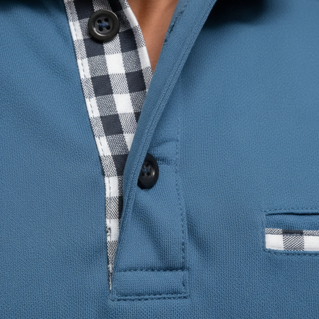 Maglione Uomo Collo Polo Lungo Maniche Tessuto Morbido