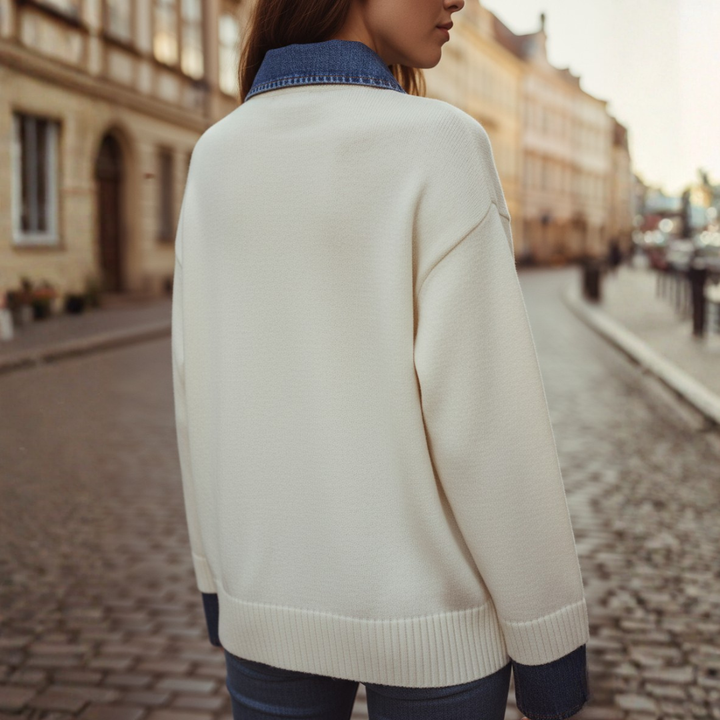 Maglione Donna in con Collo in Denim