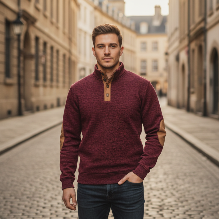 Men's Winter Pullover High Neck Patterned