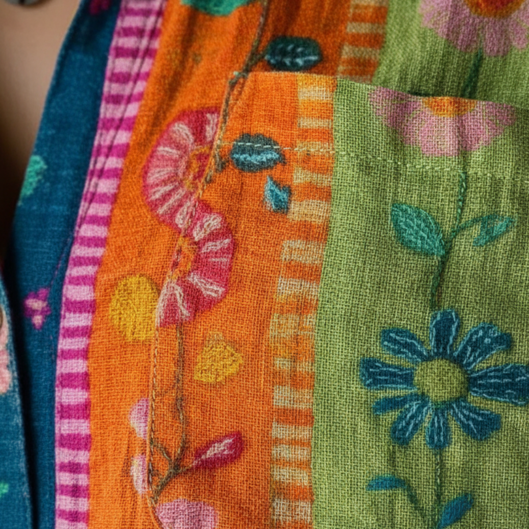 Camicia Donna a Maniche Lunghe con Motivo Floreale