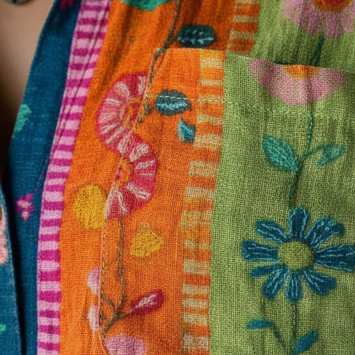 Camicia Donna a Maniche Lunghe con Motivo Floreale