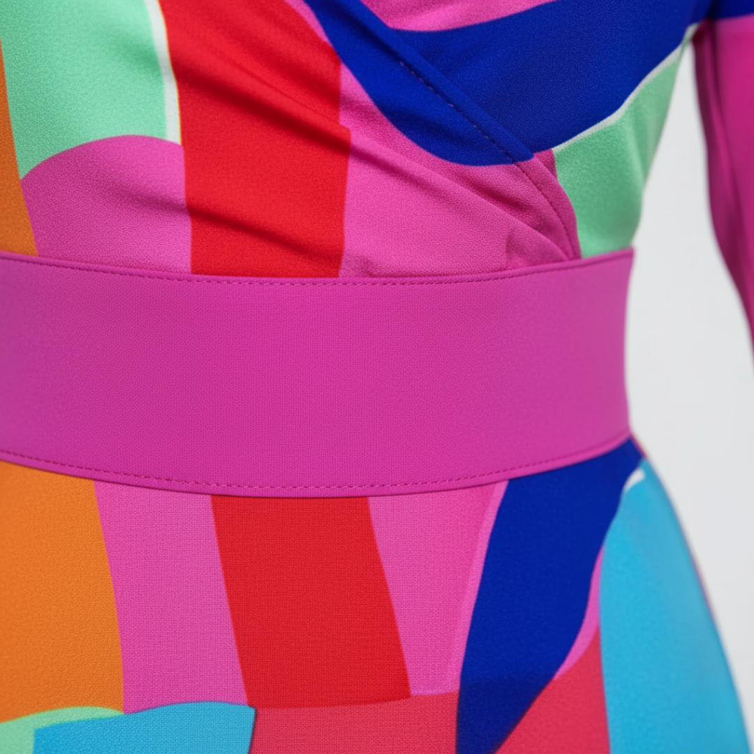 Abito Donna con Stampa Floreale Maniche Lunghe