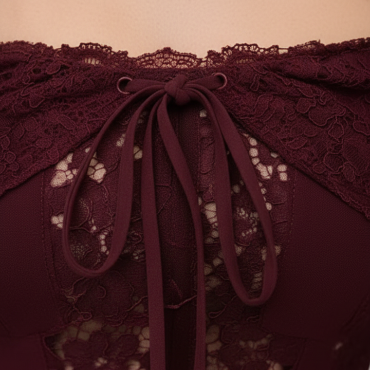 Long Lace Dress Women Strapless