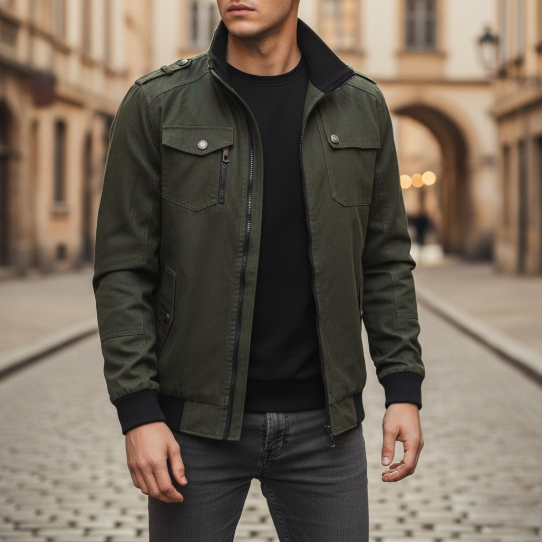 Herren Bomberjacke winddicht casual mit Reißverschluss