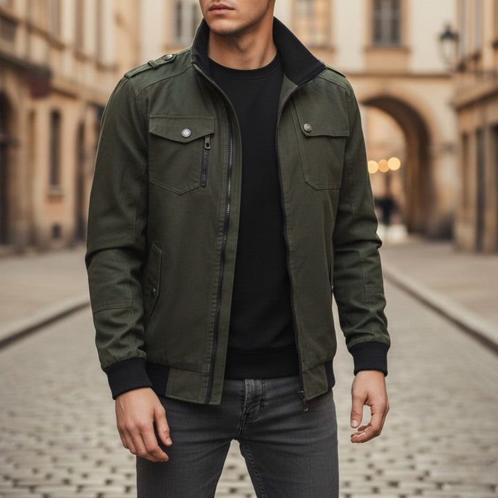 Herren Bomberjacke winddicht casual mit Reißverschluss