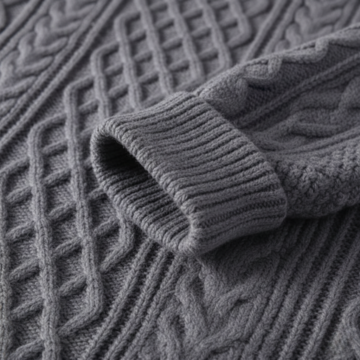 Maglione Uomo a Trecce Girocollo in Filato Morbido