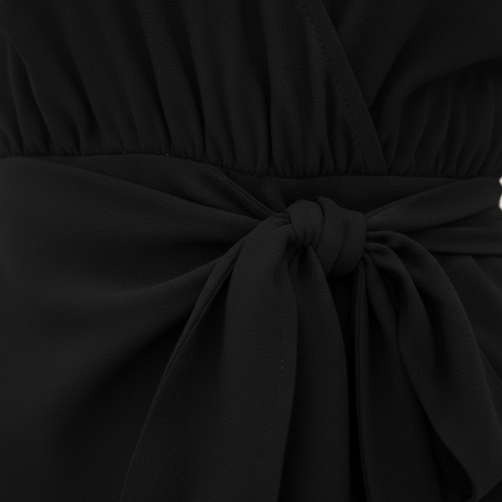 Vestito Donna in Tessuto Strutturato con Scollo a V