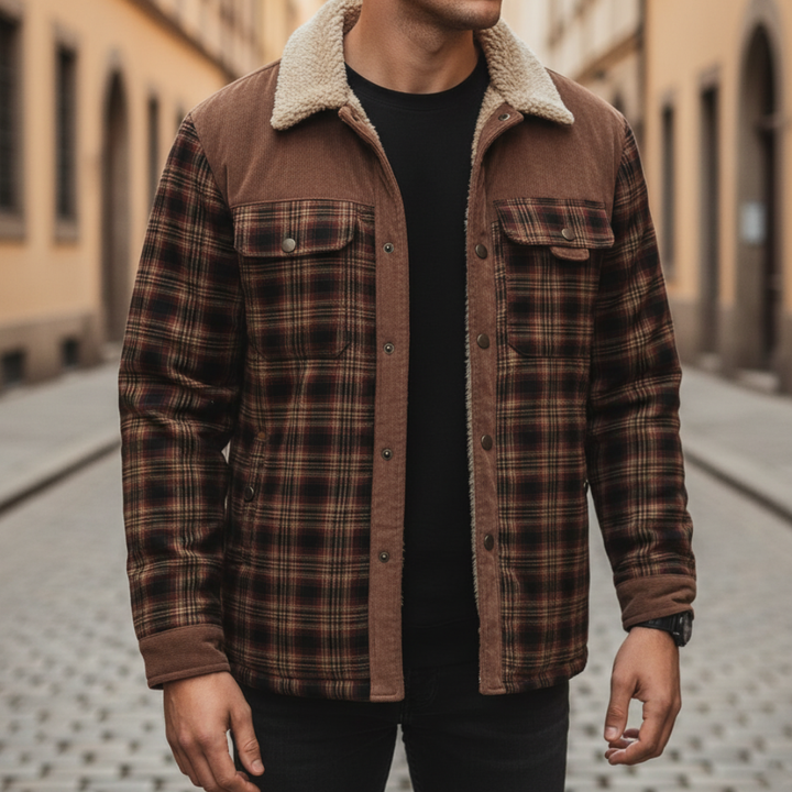 Camicia Giacca Uomo Sherpa in Flanella di Lana