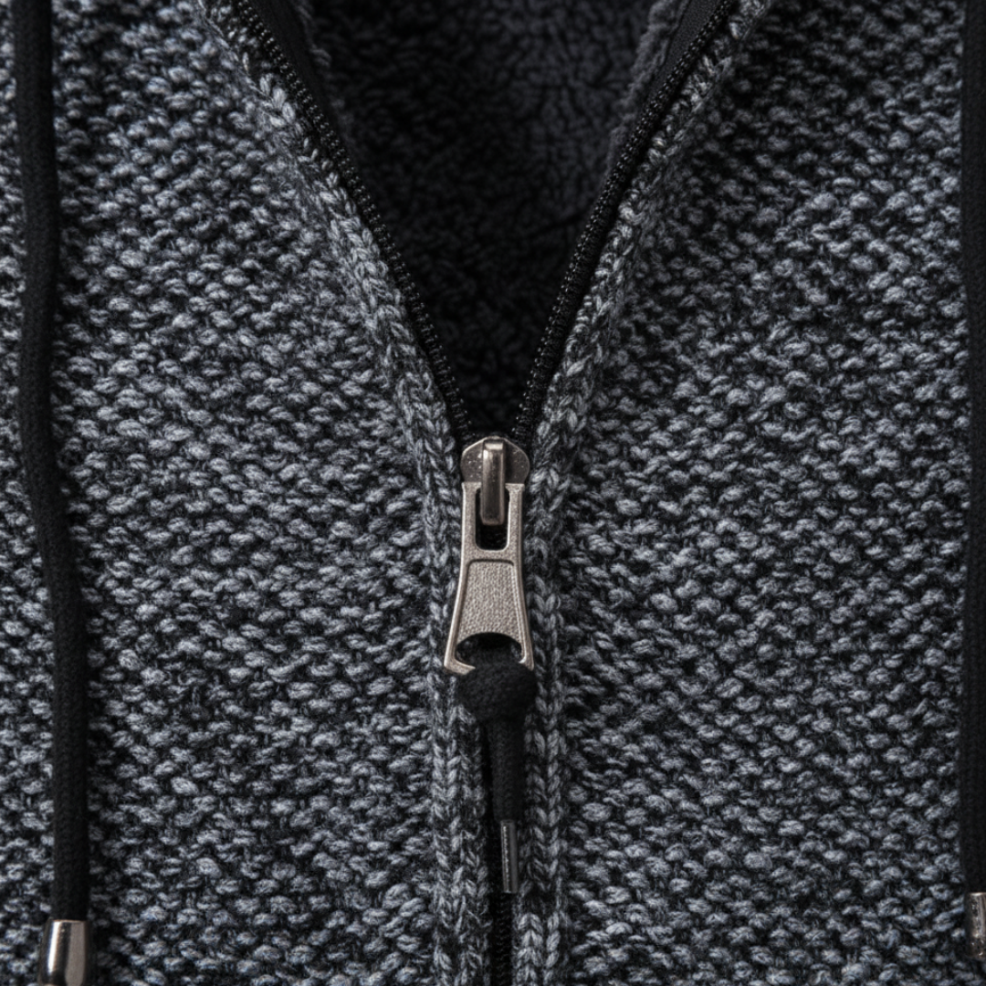 Maglione Uomo con Zip in Materiale Morbido