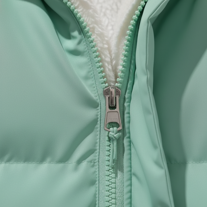 Women's Down Jacket with Hood Synthetic Fur Waterproof