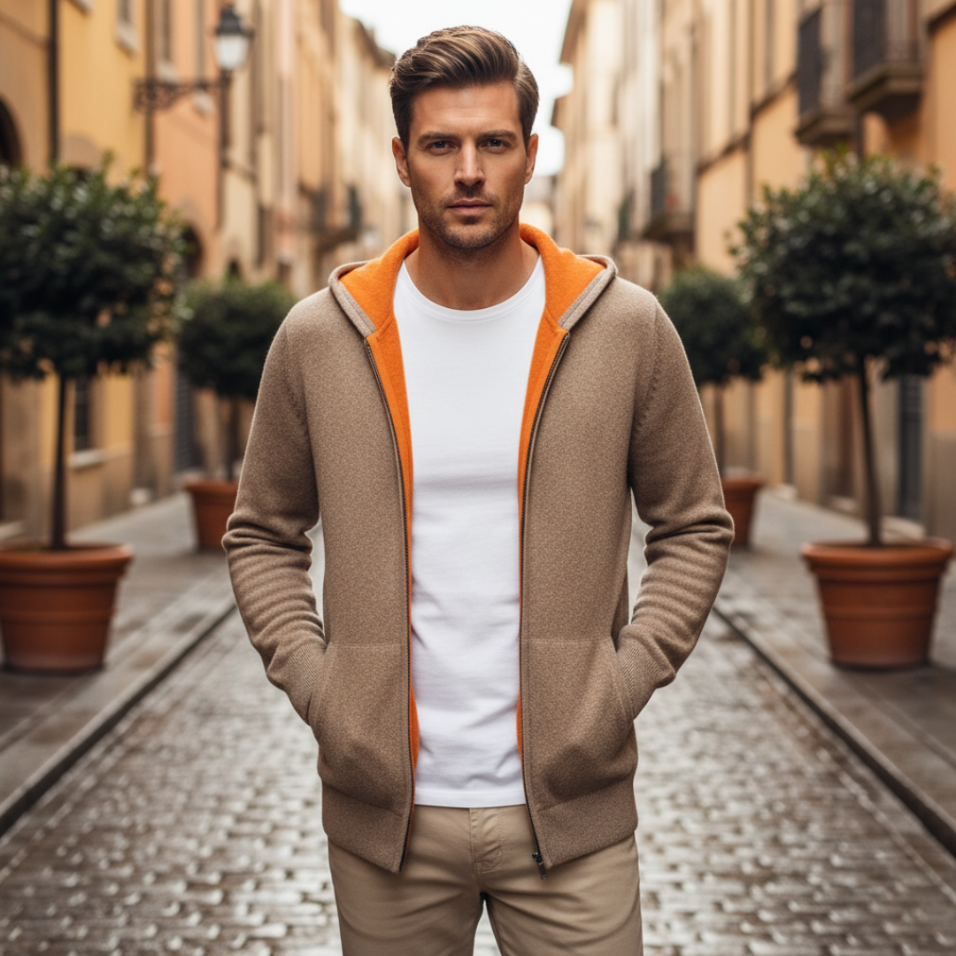 Pullover Uomo Girocollo Trama Melange