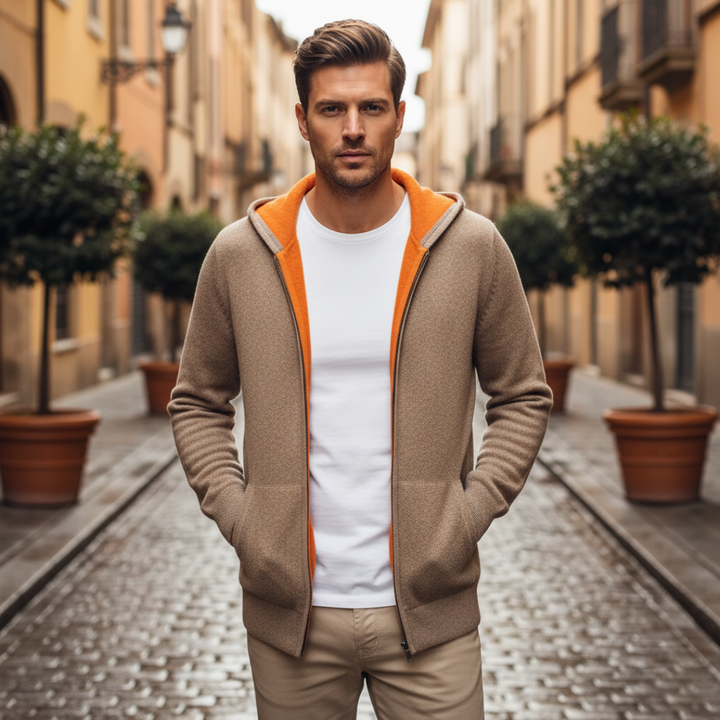 Pullover Uomo Girocollo Trama Melange