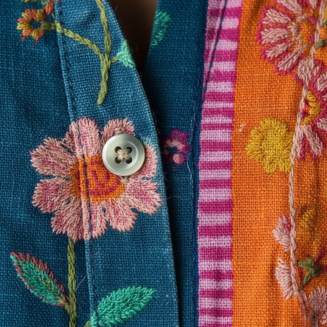 Camicia Donna a Maniche Lunghe con Motivo Floreale