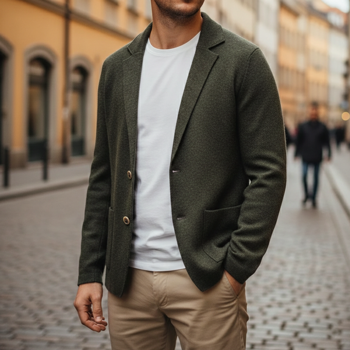 Herrecardiganjakke med revers