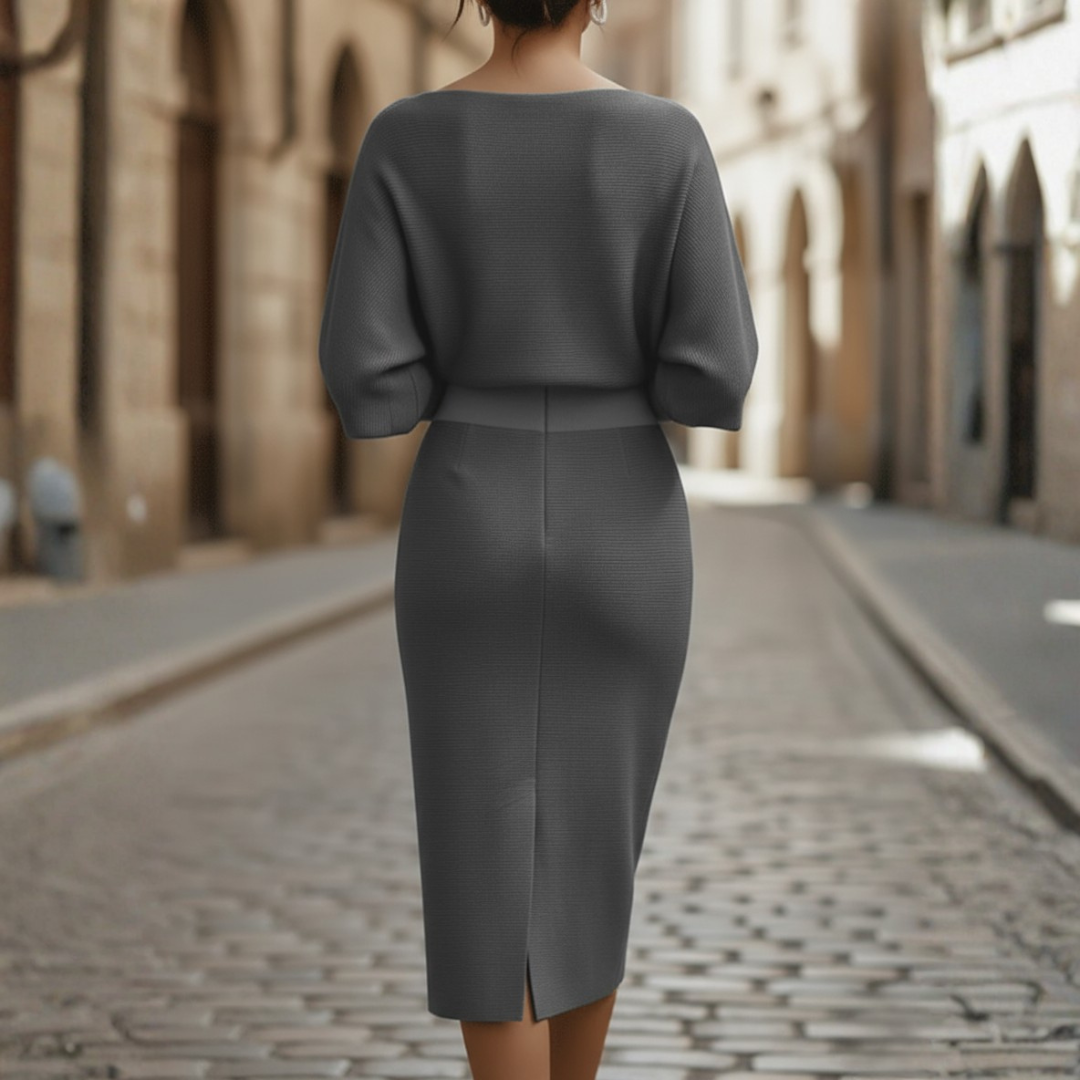 Abito Donna Scollo Ampio Tessuto Morbido Elegante