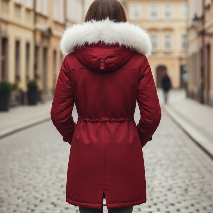 Giacca Donna Impermeabile Cappuccio Pelliccia Materiale Resistente