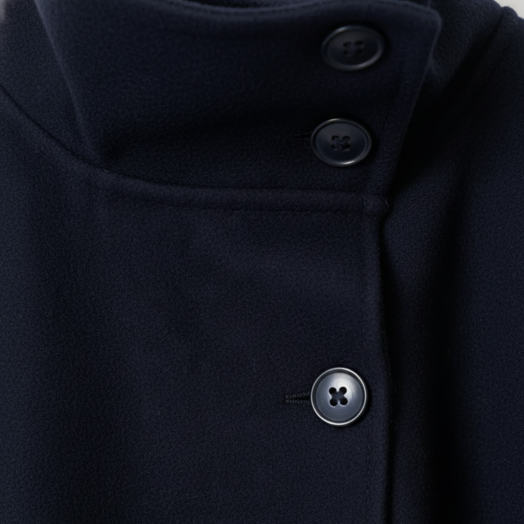 Cappotto Donna con Collo Alto e Cintura