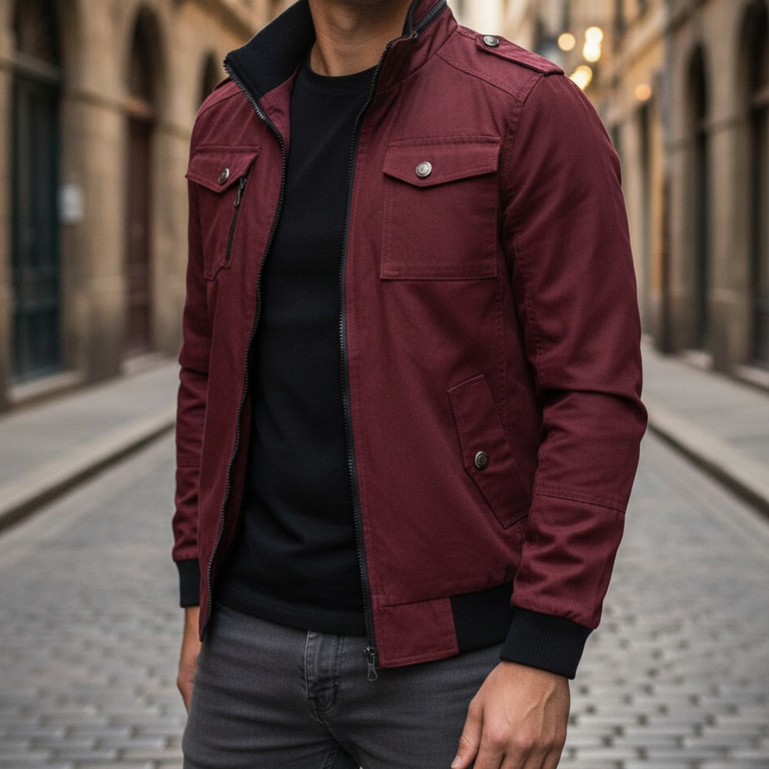 Herren Bomberjacke winddicht casual mit Reißverschluss