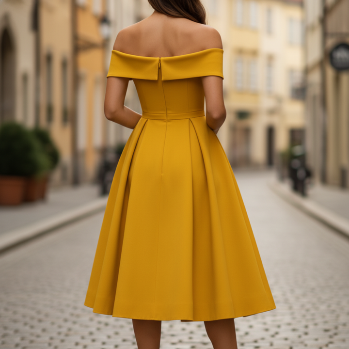 Abito Donna Senza Spalline con Gonna a Ruota