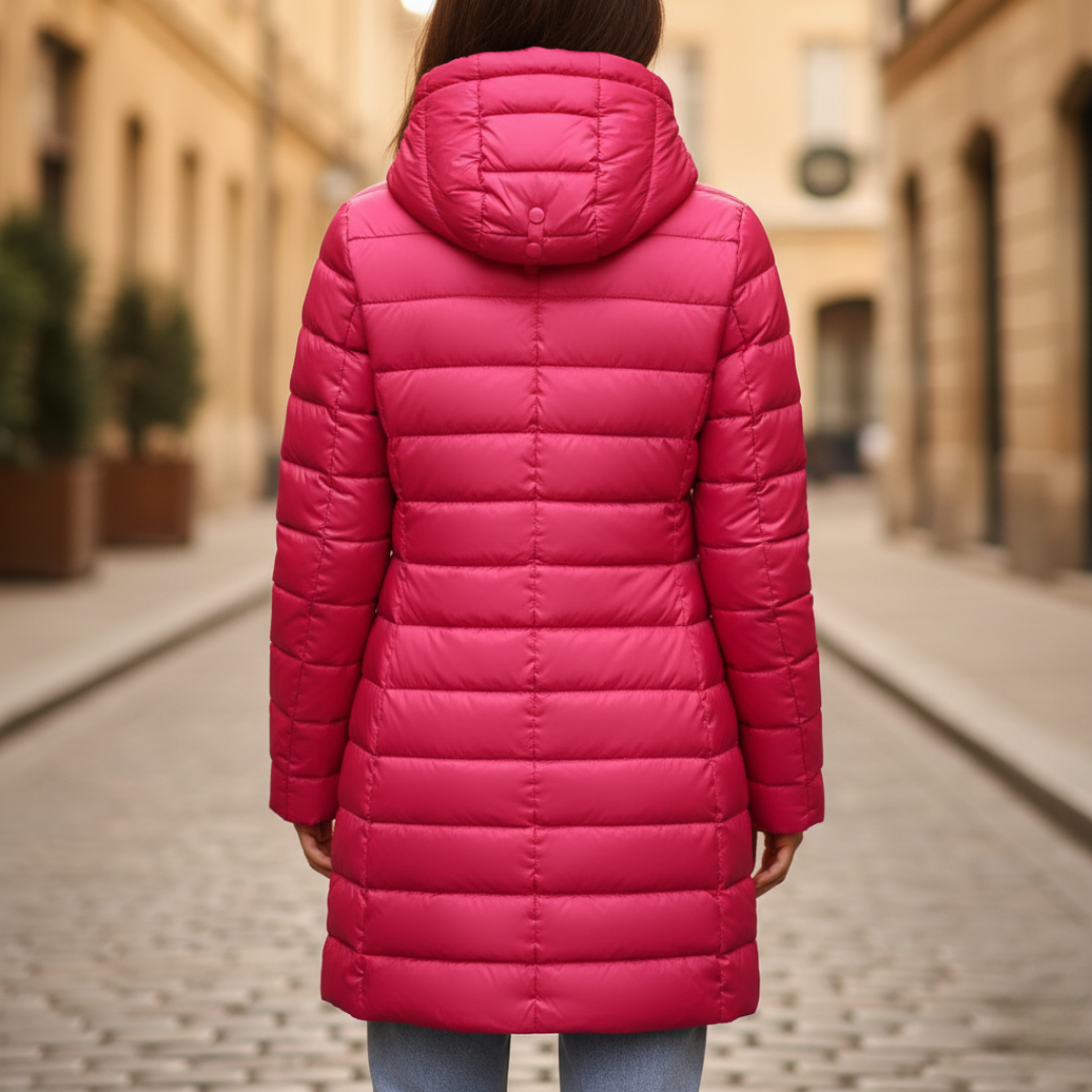 Piumino Lungo Donna Invernale con Cappuccio