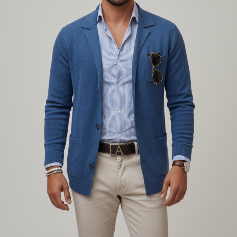 Blazer in maglia da uomo a due bottoni