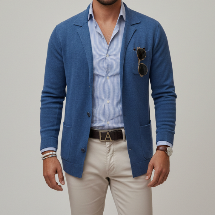 Blazer in maglia da uomo a due bottoni