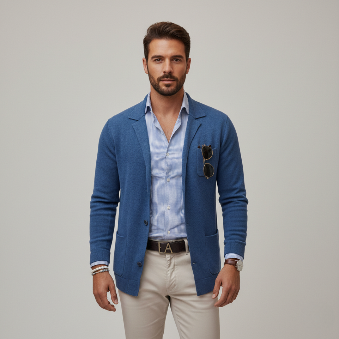 Blazer in maglia da uomo a due bottoni