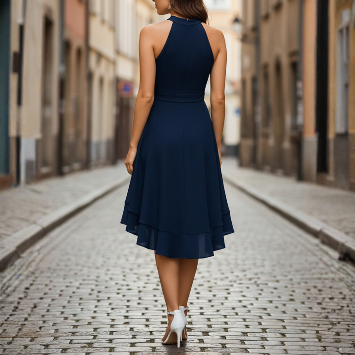 Abito Donna con Scollo a Halter e Strati