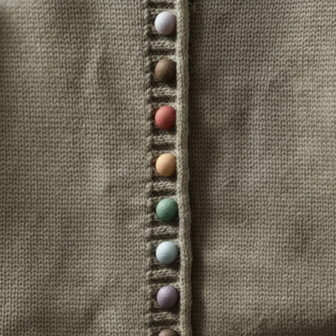 Gilet Maglia Donna Lana Acrilico Bottoni Colorati