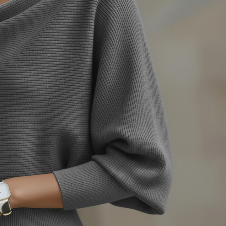 Abito Donna Scollo Ampio Tessuto Morbido Elegante