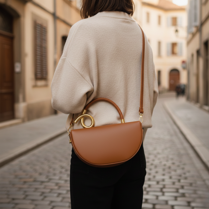 Women's Handbag with Gold Handle