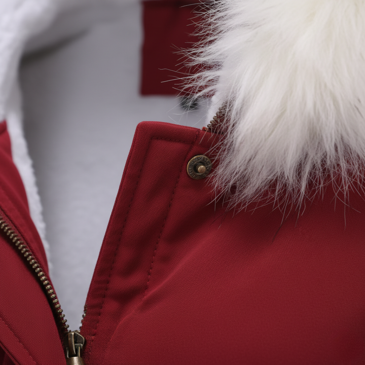 Giacca Donna Impermeabile Cappuccio Pelliccia Materiale Resistente