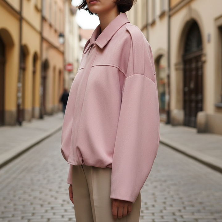 Giacca Donna Oversize Elegante in Tessuto Misto