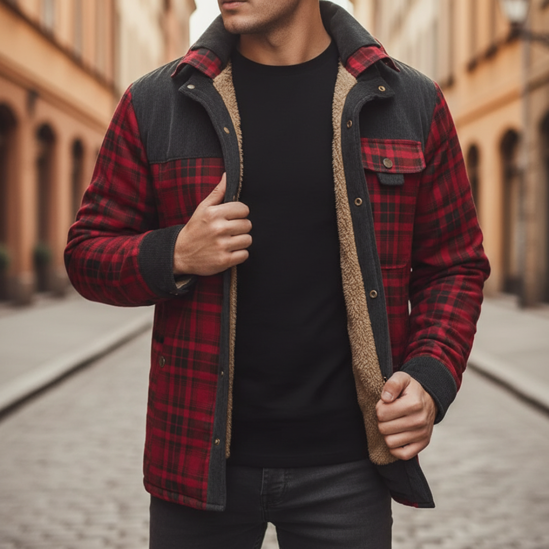 Camicia Giacca Uomo Sherpa in Flanella di Lana