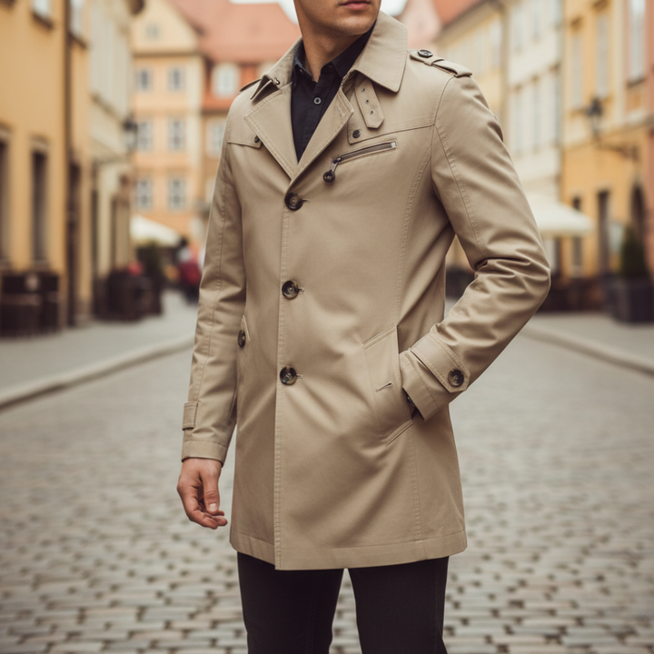Trench Cappotto Uomo Casual Medio Lungo