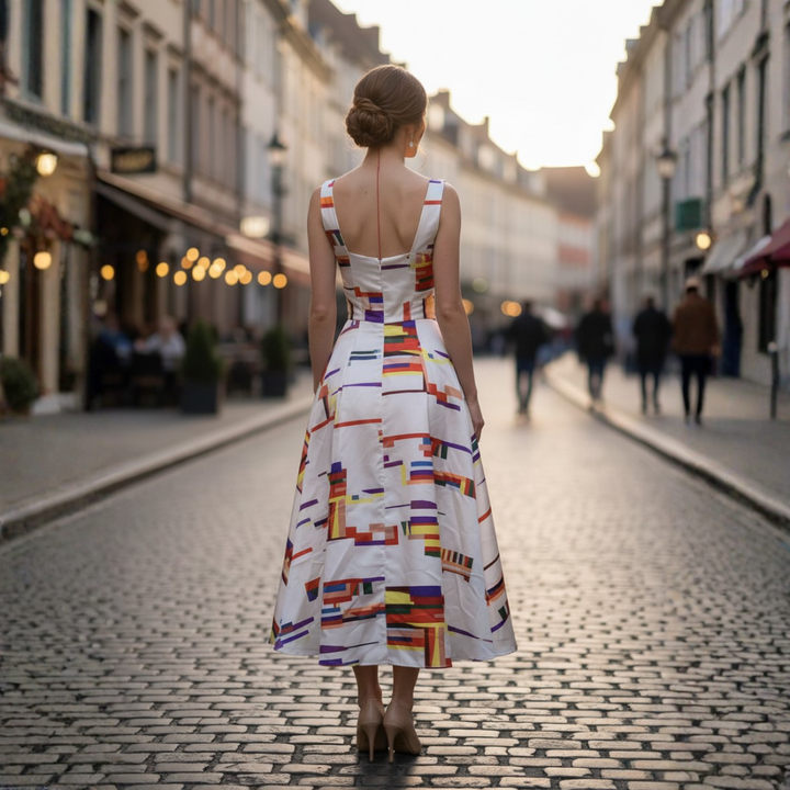 Abito Donna Colorato in Senza Maniche