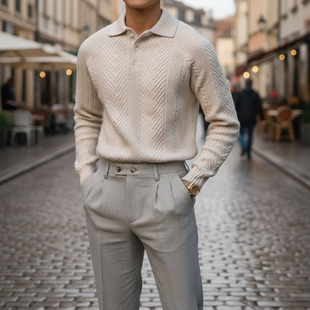 Maglione Uomo in con Collo a Polo